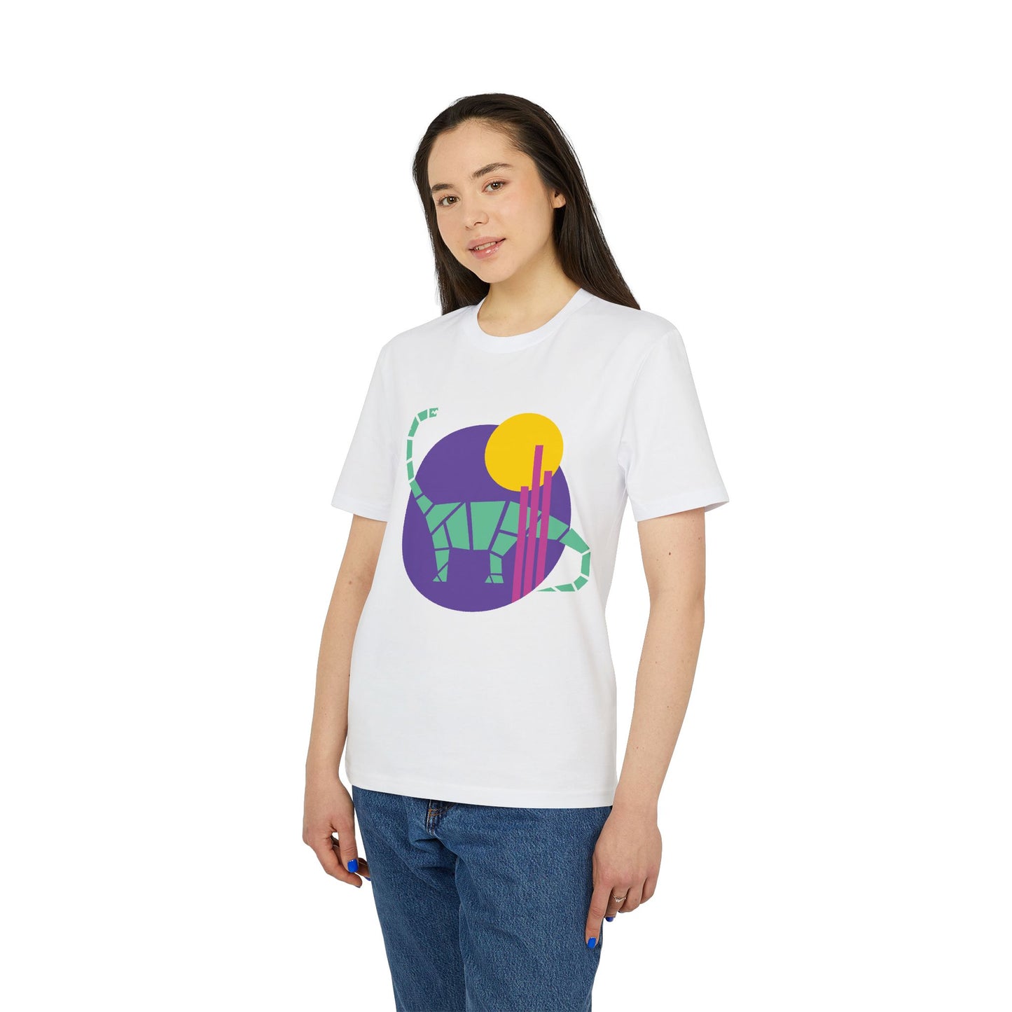 Trendy Unisex Graphic Tee, Eco-Friendly Shirt, Casual Wear, Perfect Gift for Creators, Colorful Dinosaur Design