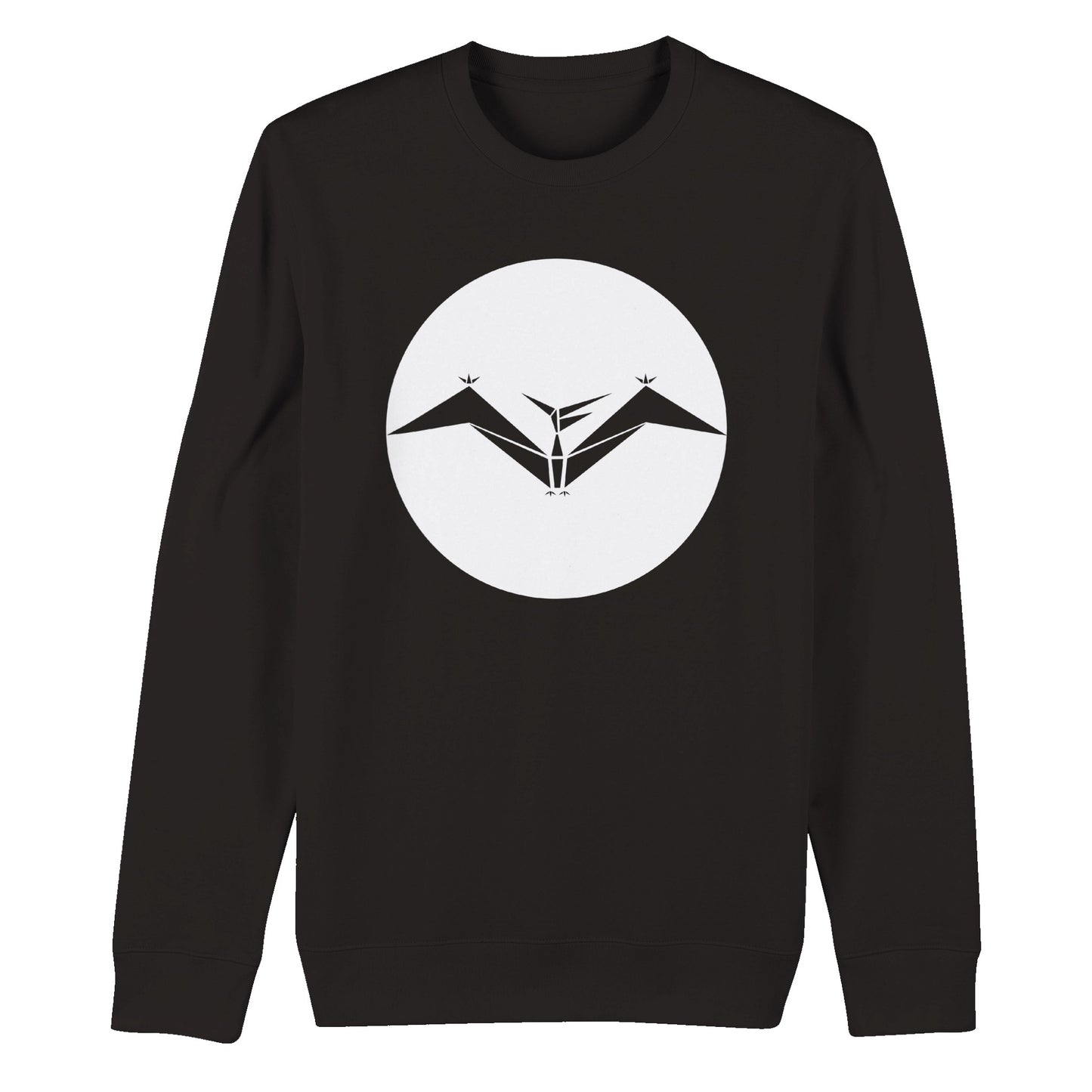 White Tera Moon - Black Organic Unisex Crewneck Sweatshirt