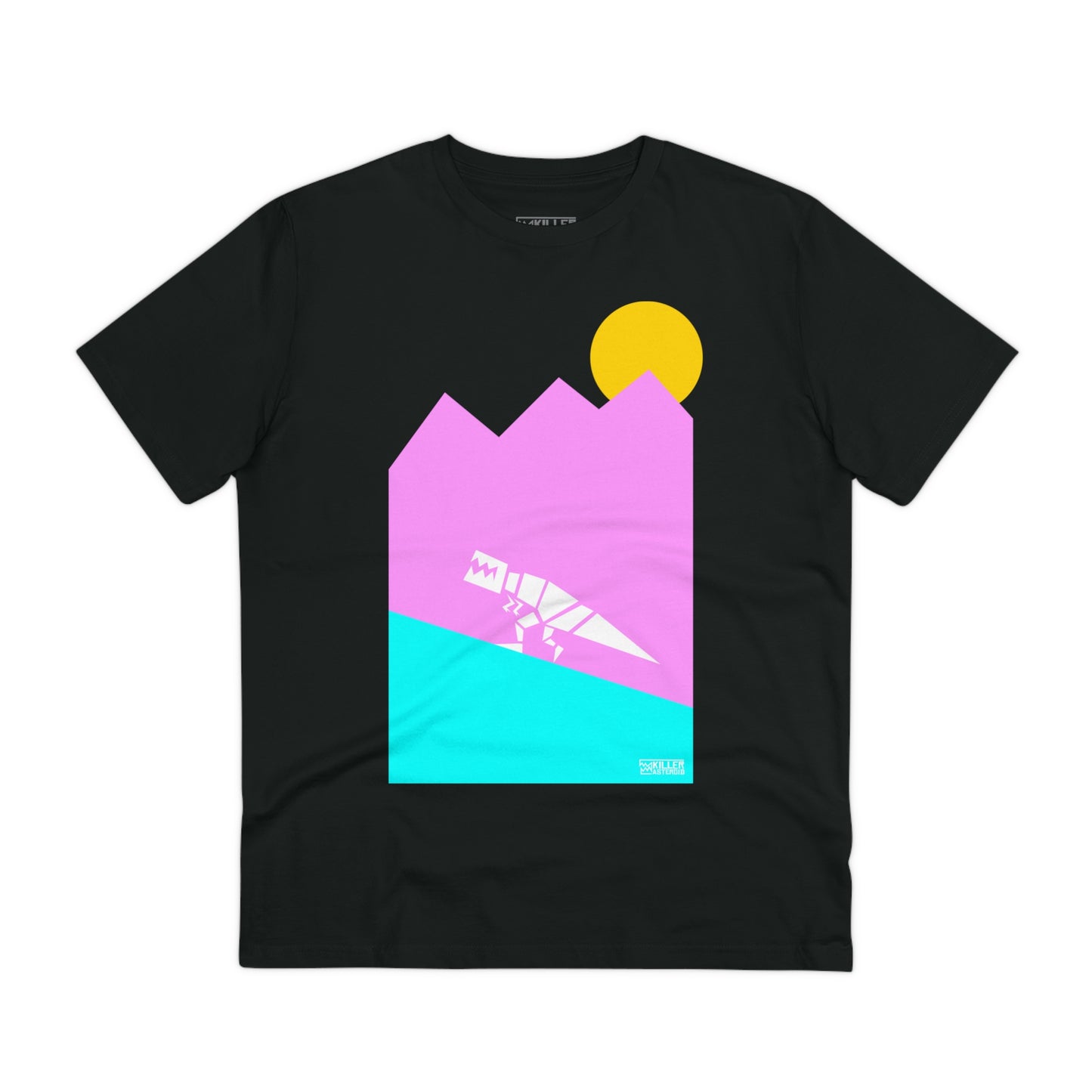 Trex Pink Mountain - Black Organic Creator T-shirt - Unisex