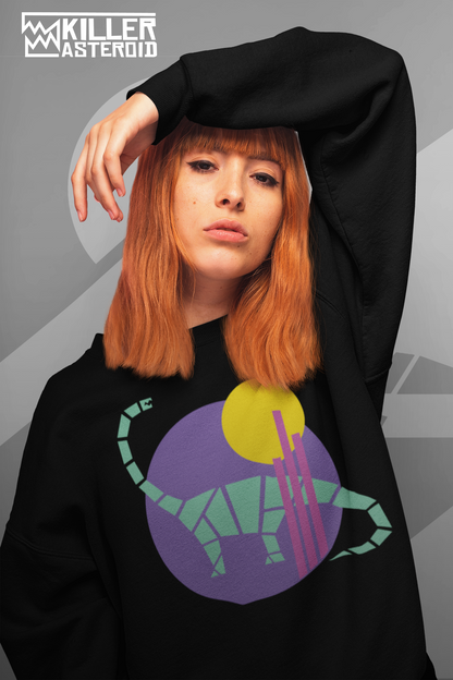 Long Neck Purple Sun - Organic Unisex Crewneck Sweatshirt