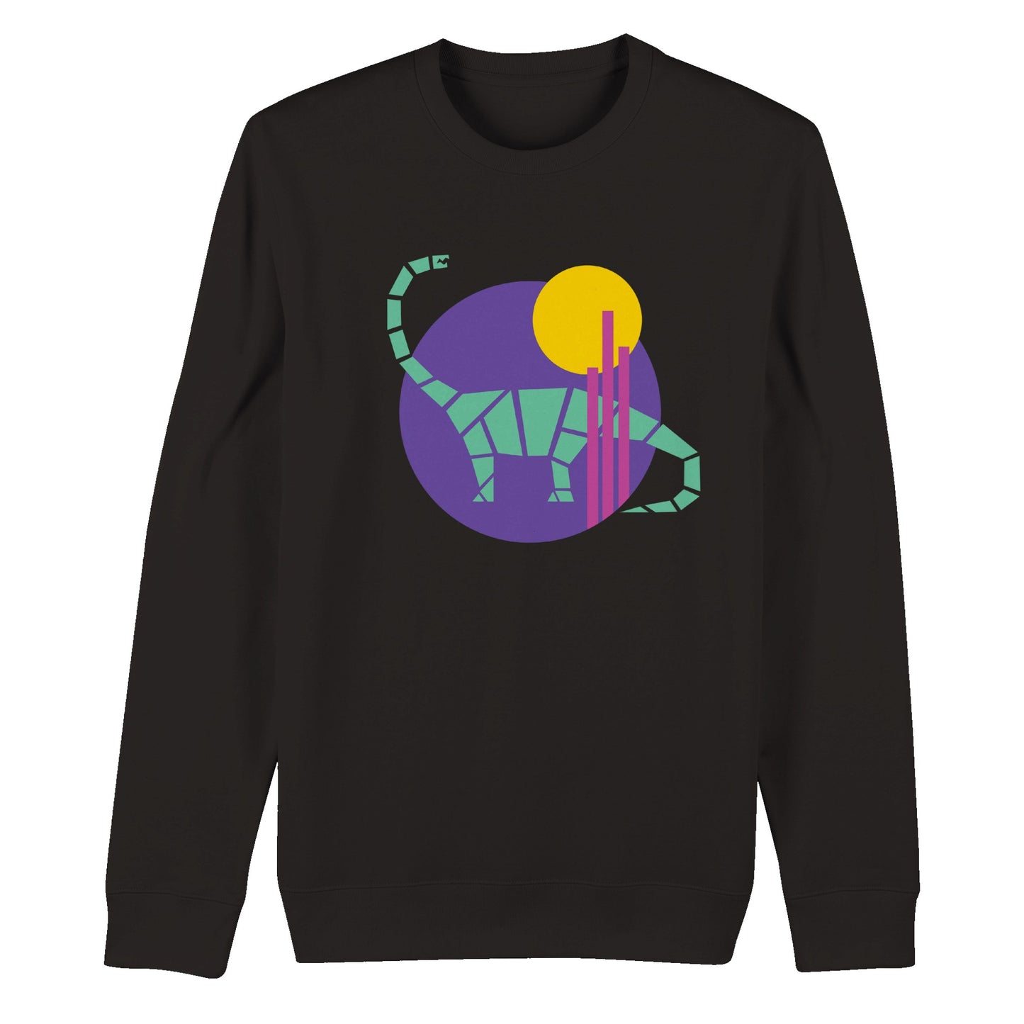 Long Neck Purple Sun - Organic Unisex Crewneck Sweatshirt