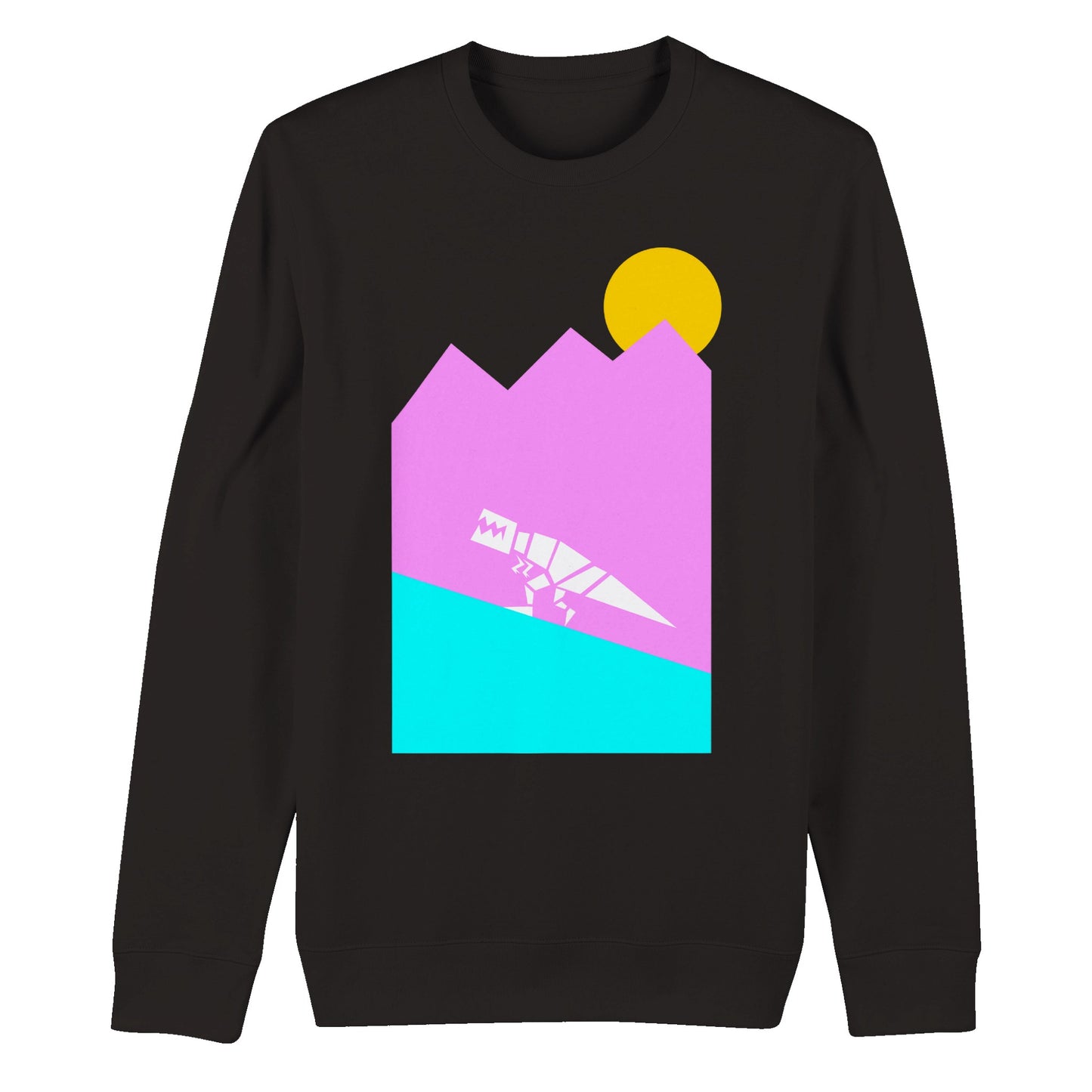 Trex Pink Mountain - Organic Unisex Crewneck Sweatshirt